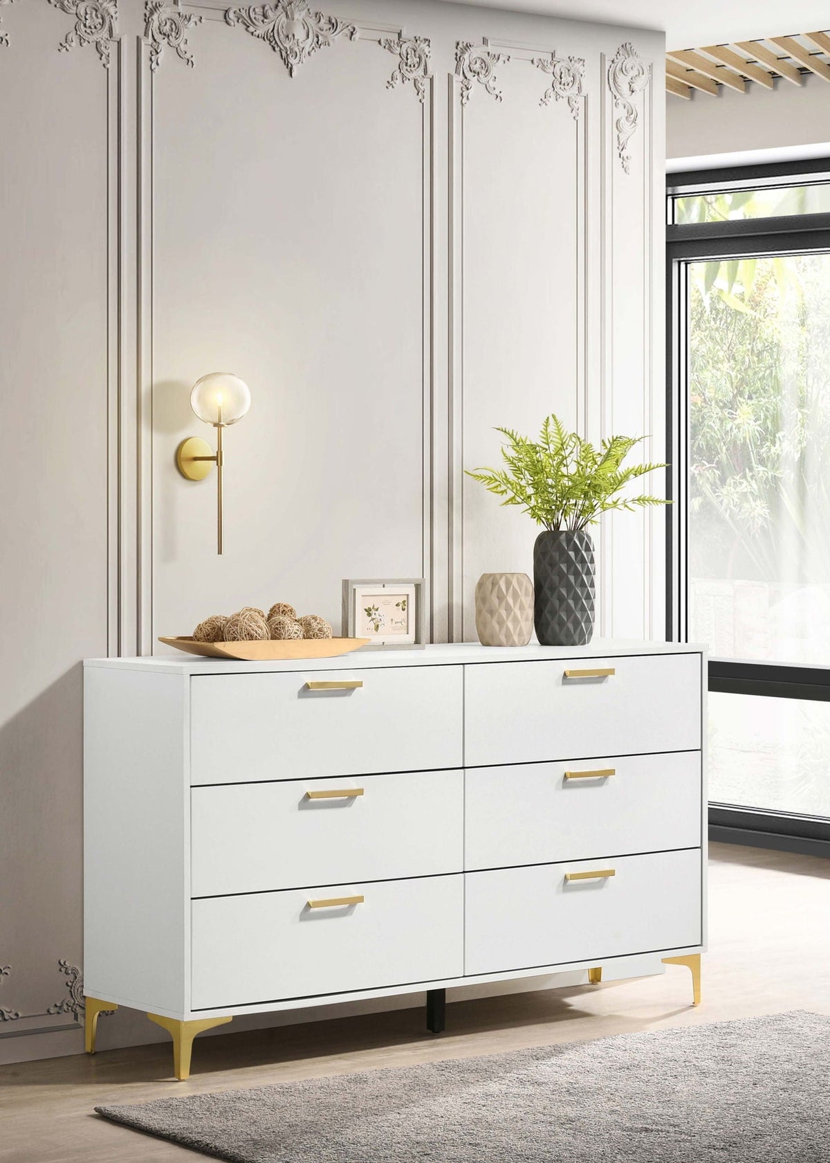 Kendall 6-drawer Dresser White by Unique Piece Furniture