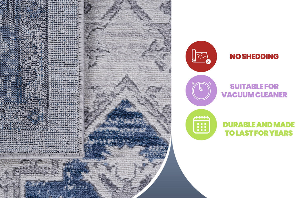 Marfi - 8' X 10' Oriental Area Rug - Blue / Gray by Unique Piece Furniture
