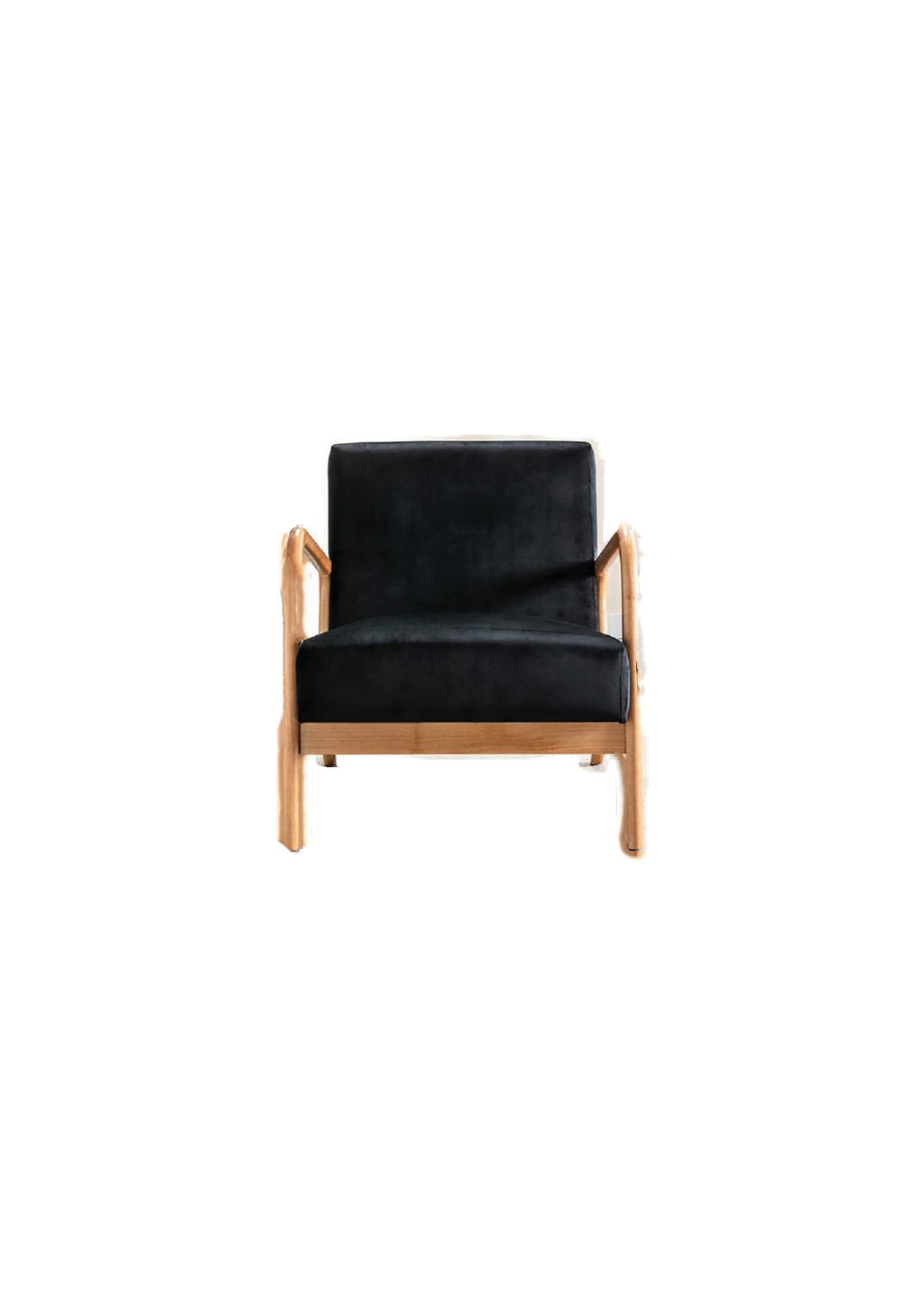 Classic Mid-Century Modern Accent Chairs, Open Framed Armchair With Cushioning by Unique Piece Furniture