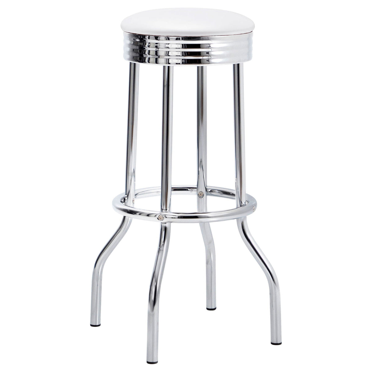 Retro 3-piece Round 1950s Bistro Pub Bar Table Set White by Unique Piece Furniture