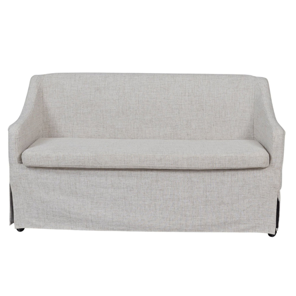 Slip Covered Settee With Casters - Beige by Unique Piece Furniture