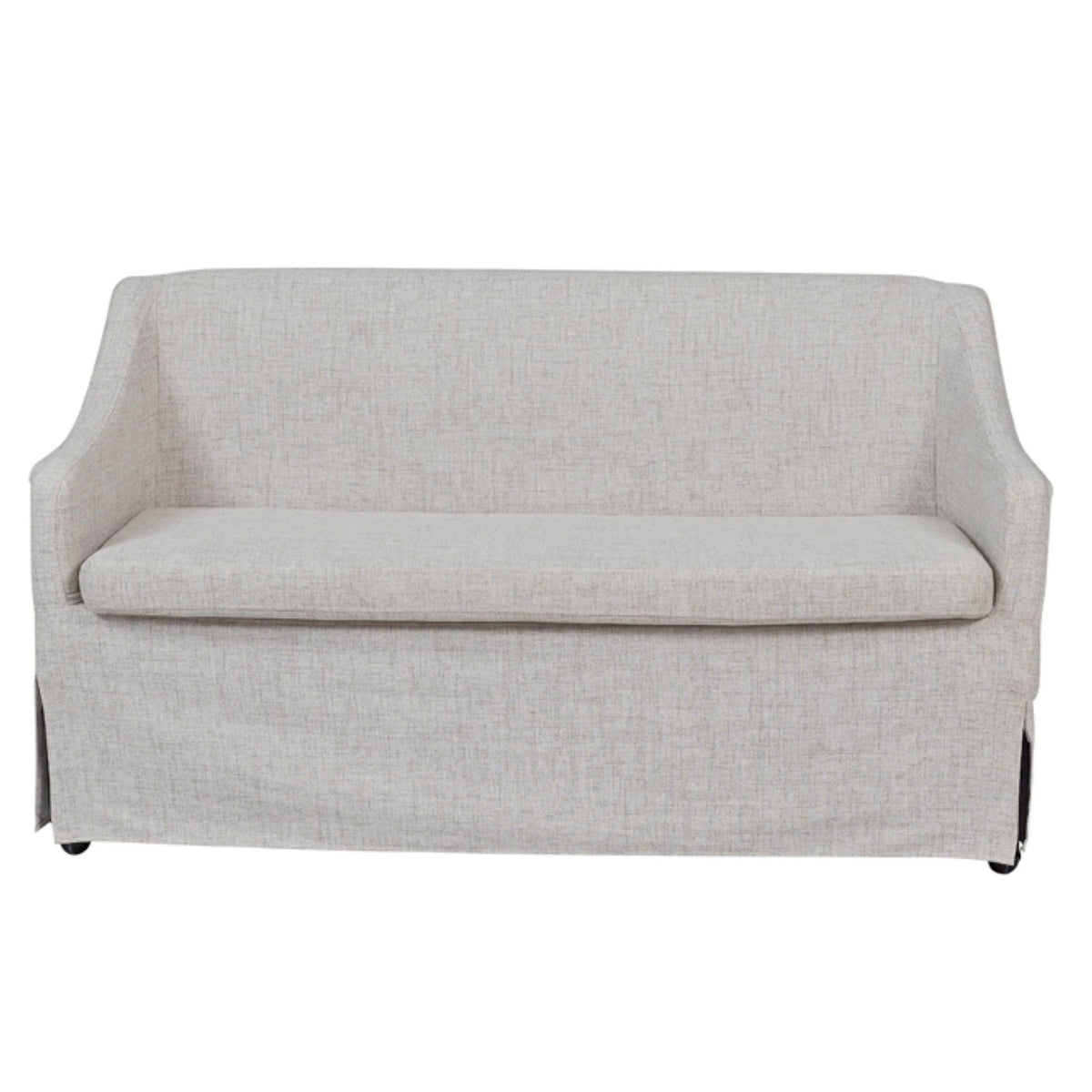 Slip Covered Settee With Casters - Beige by Unique Piece Furniture
