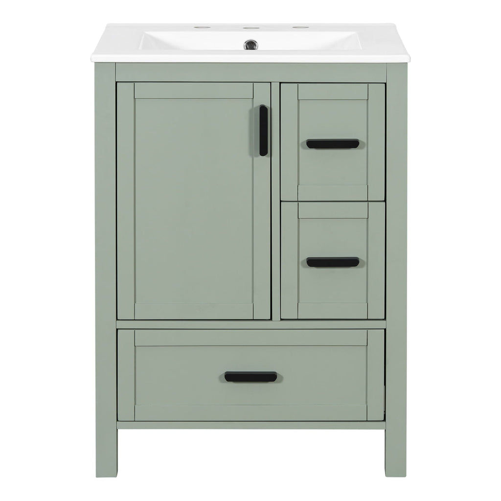 Bathroom Vanity With Sink, Soft-Close Doors, Double-Layer Shelf And 3 Drawers by Unique Piece Furniture