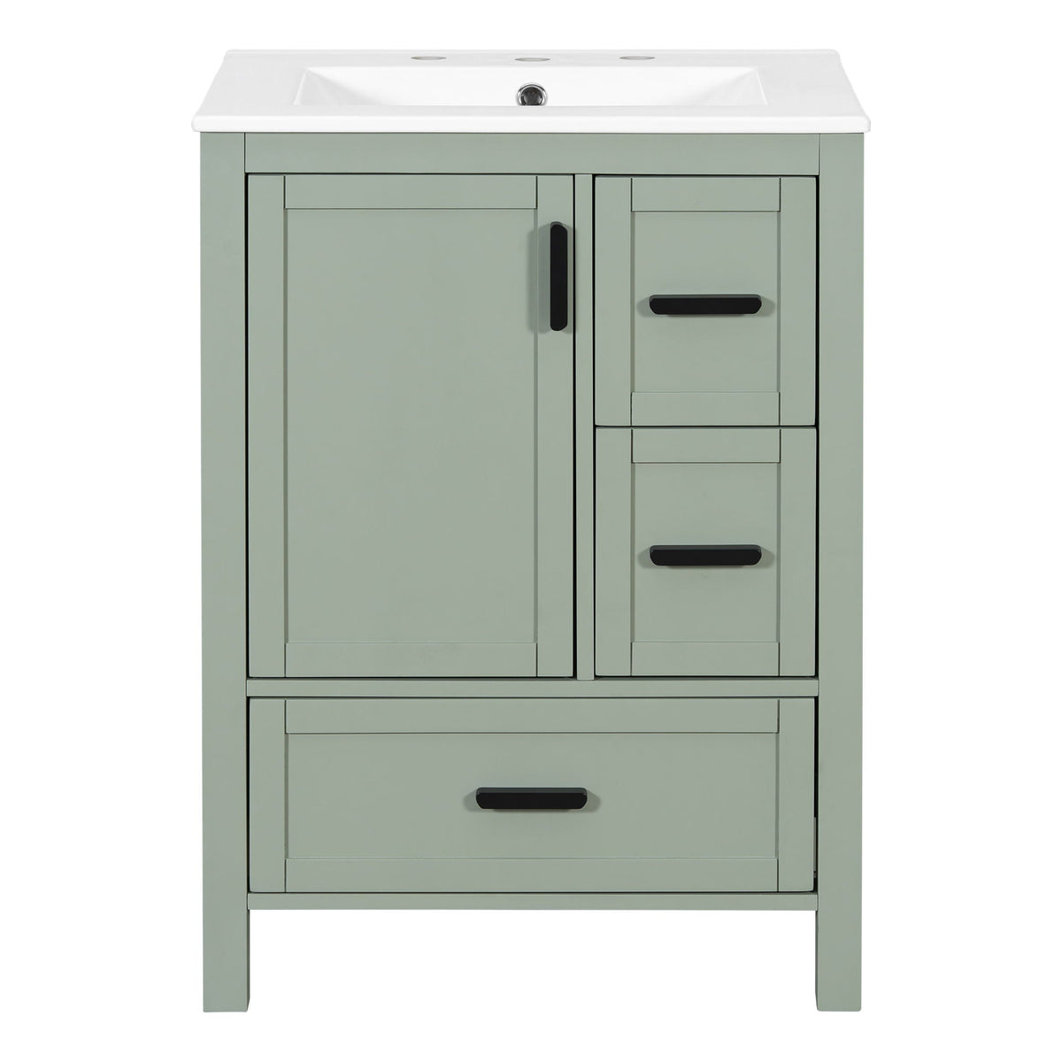 Bathroom Vanity With Sink, Soft-Close Doors, Double-Layer Shelf And 3 Drawers by Unique Piece Furniture