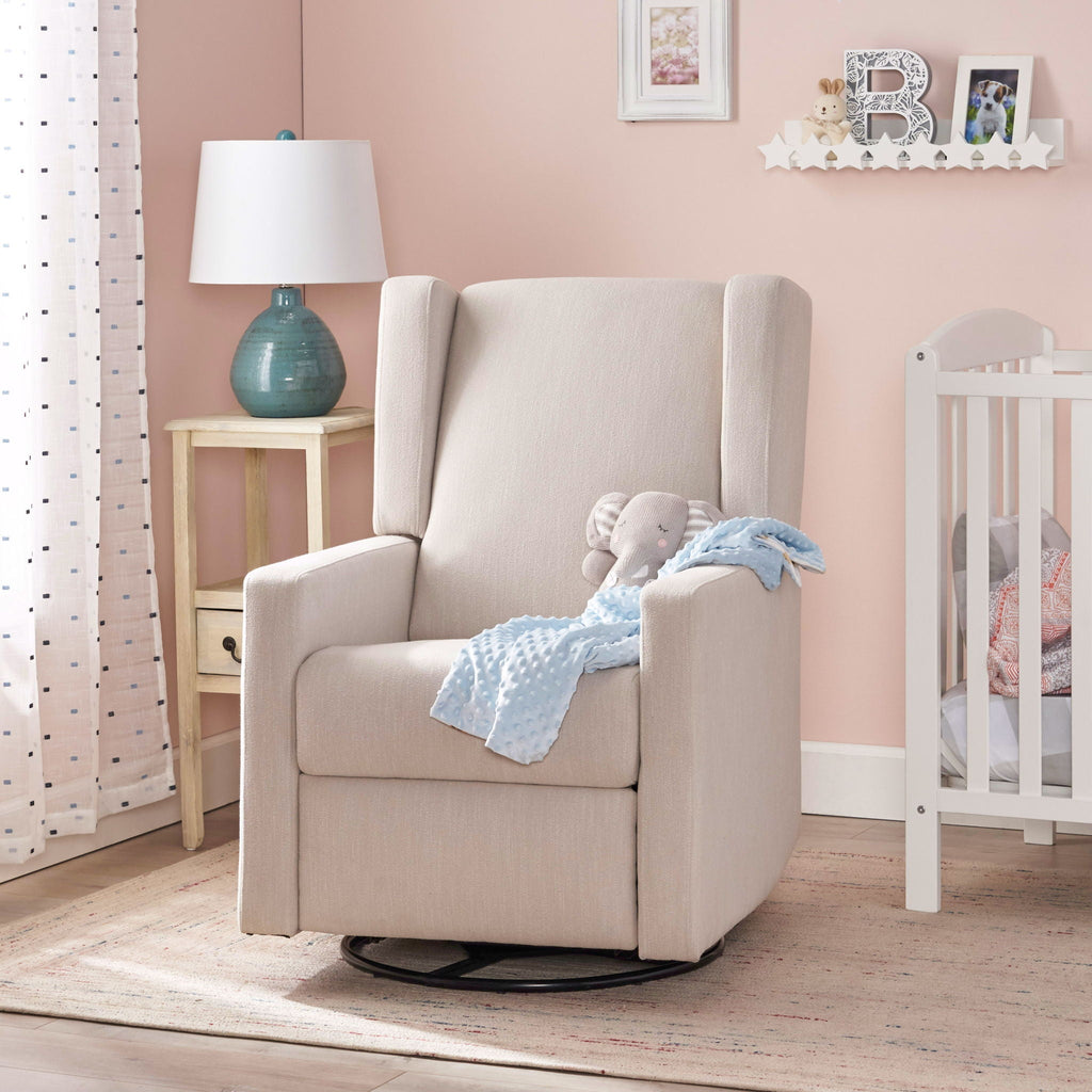 Landau Contemporary Fabric Upholstered Swivel Recliner by Unique Piece Furniture