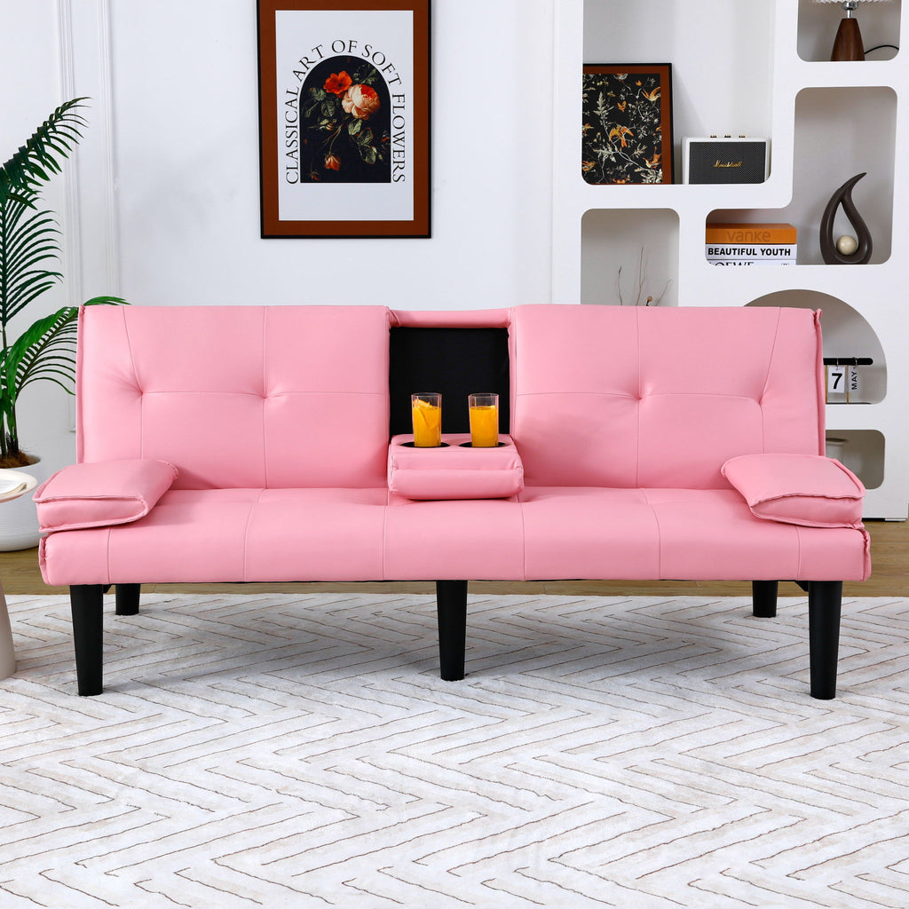 Sofa Bed With Foldable Design And Cup Holder by Unique Piece Furniture