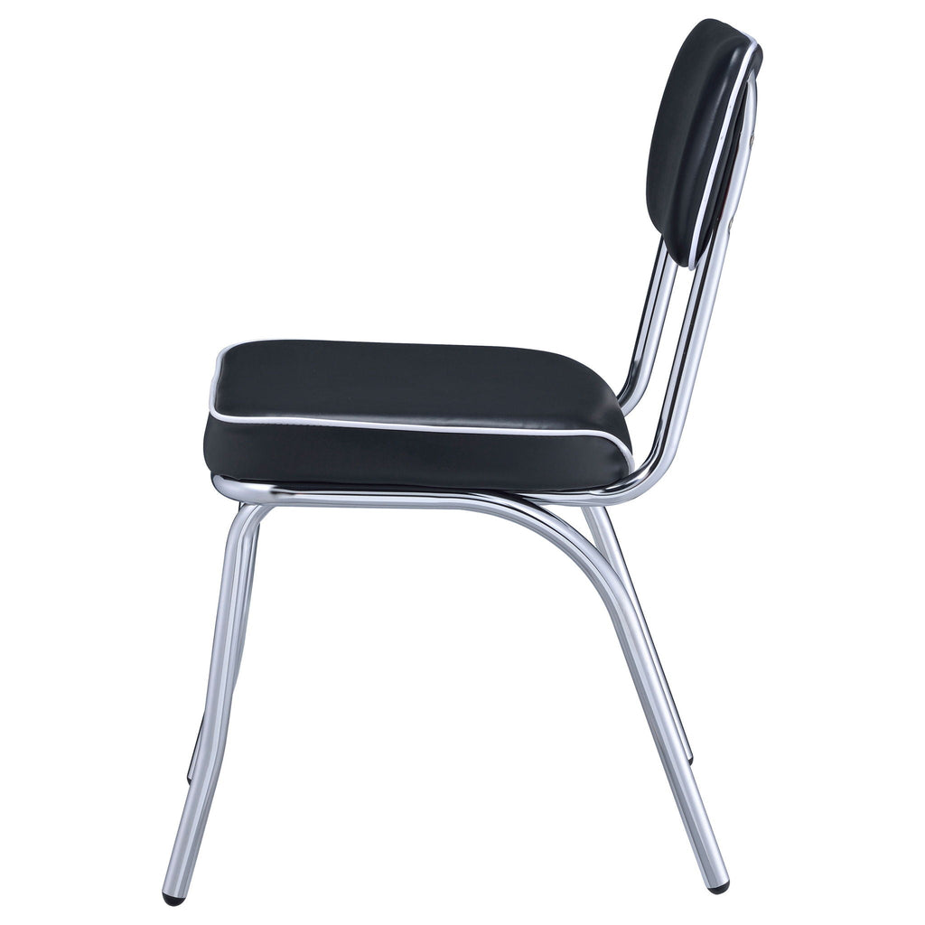 Retro Upholstered Dining Side Chair Black (Set of 2) by Unique Piece Furniture