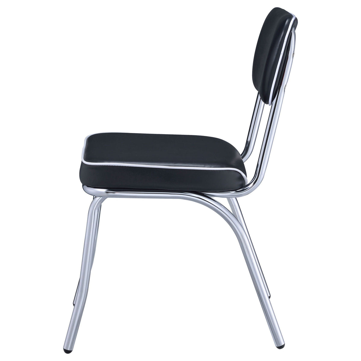Retro Upholstered Dining Side Chair Black (Set of 2) by Unique Piece Furniture
