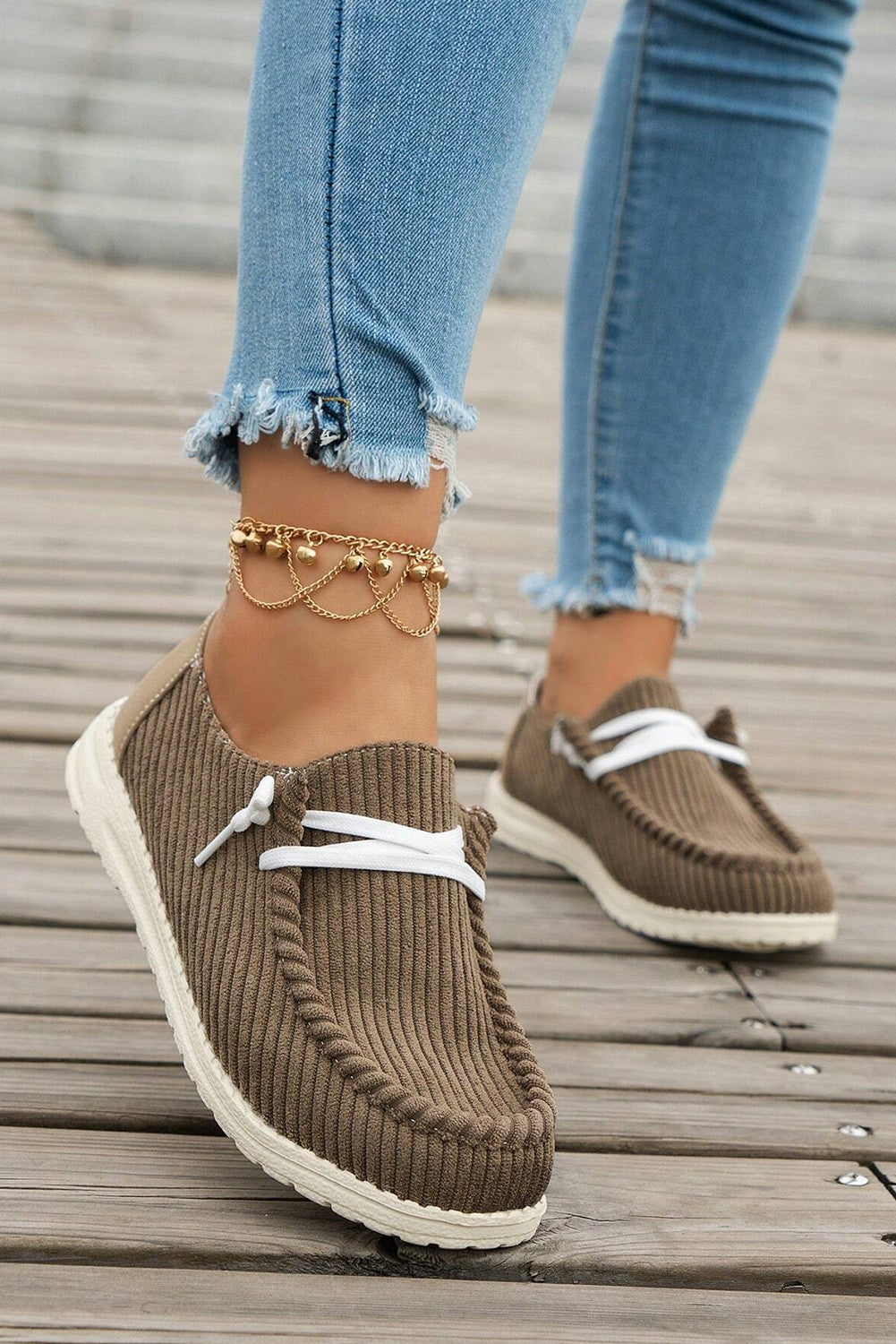 White Lace Up Casual Shoes by Wild and Free Boutique