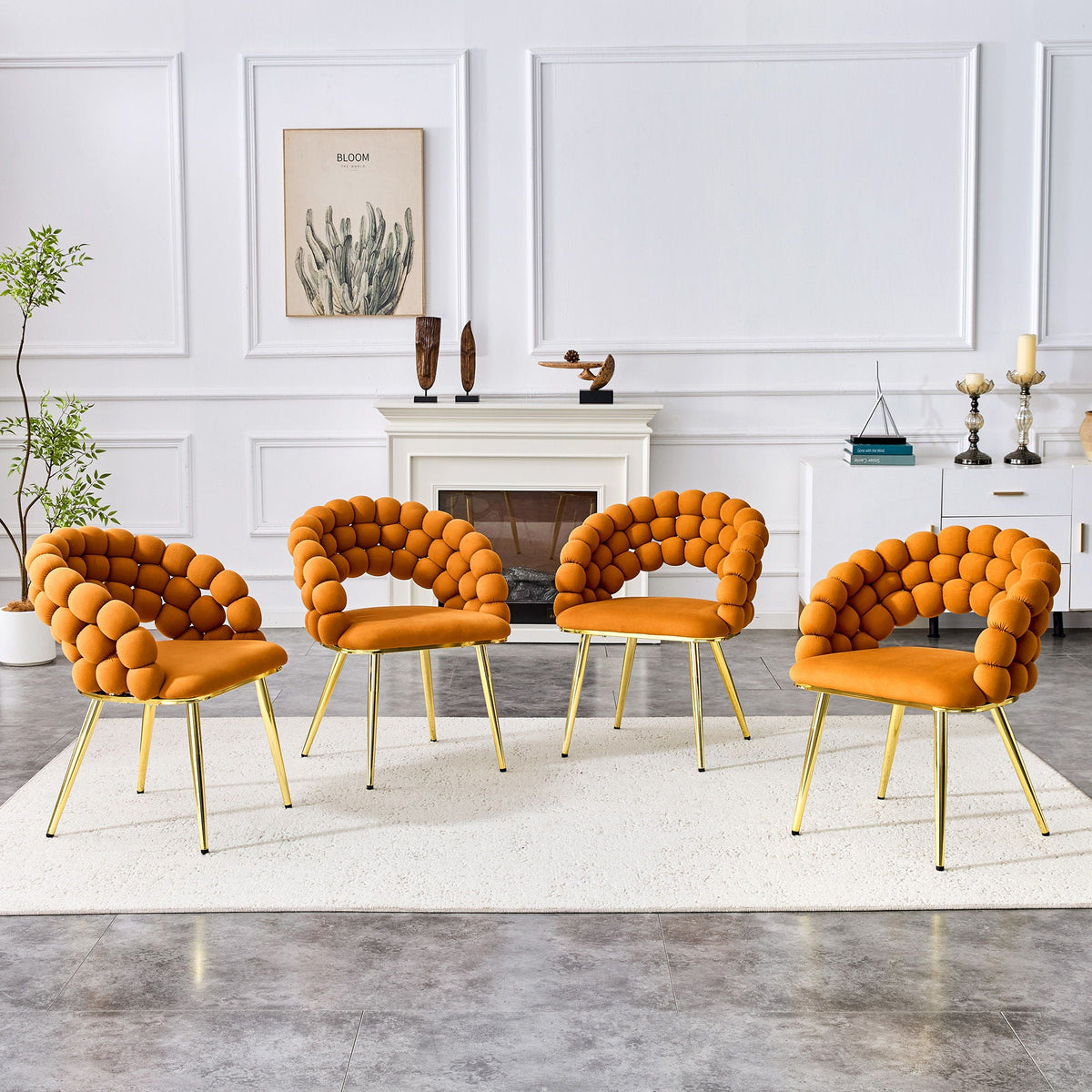 Puffy Bubble, Ball Chain Chairs For Dining Room (Set of 2) by Unique Piece Furniture