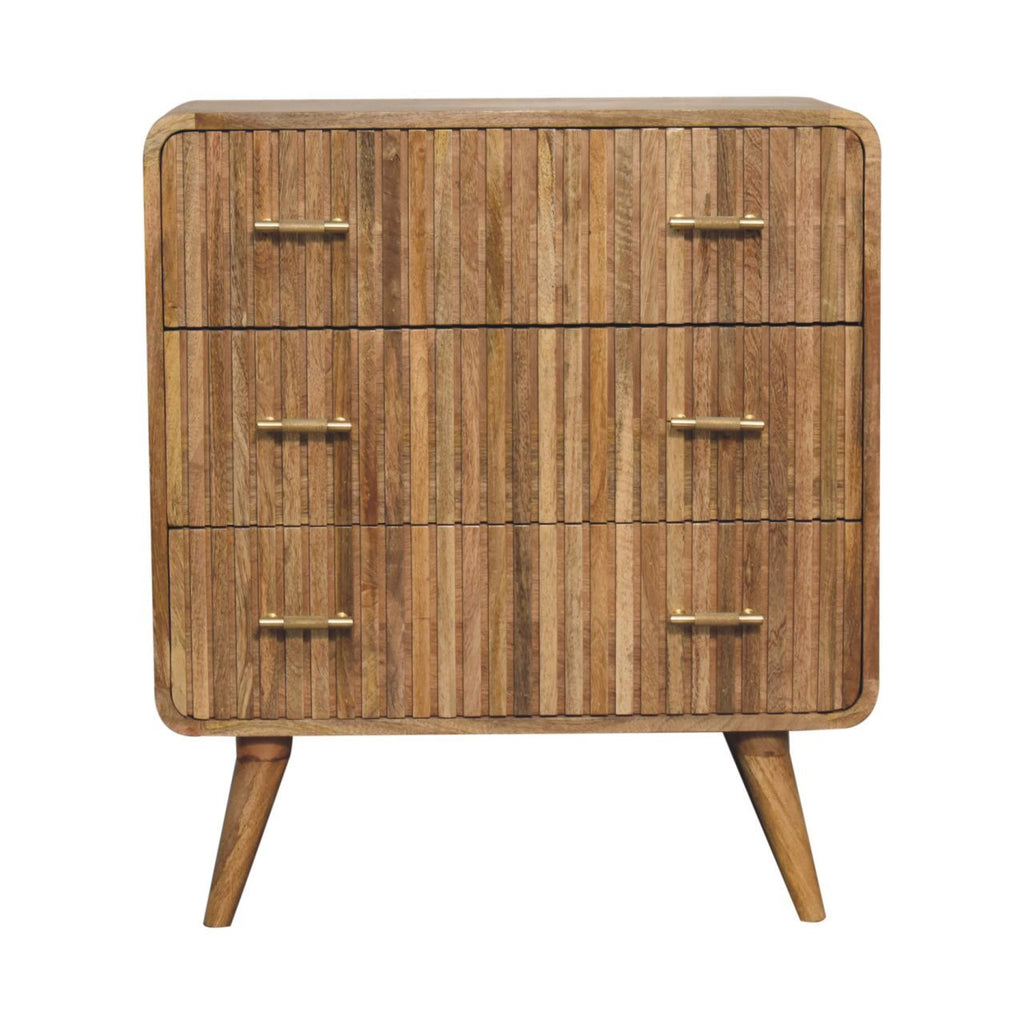 T Bar Ridged Chest - Brown by Unique Piece Furniture