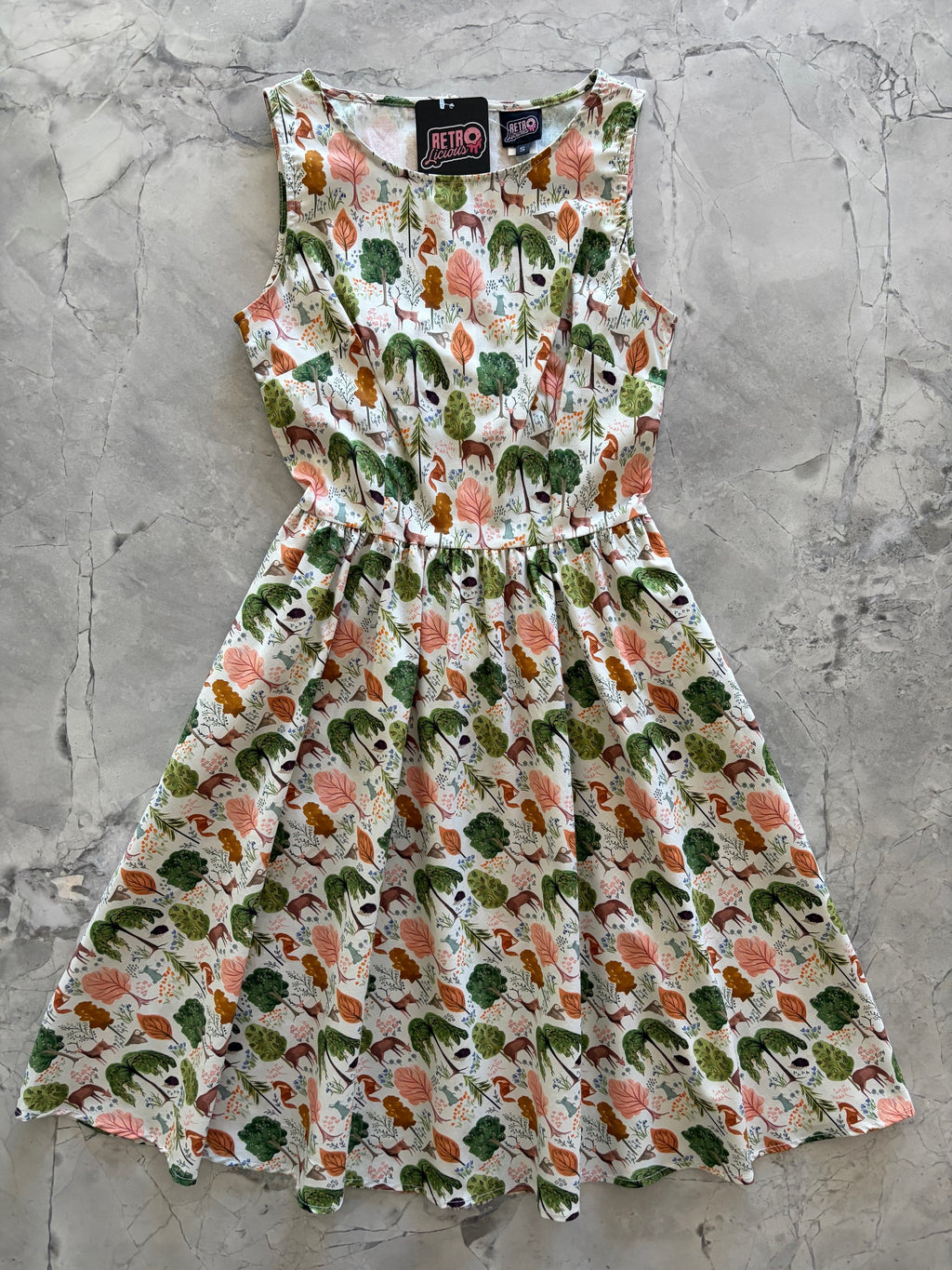 Woodland Vintage Dress in Cream by Retrolicious