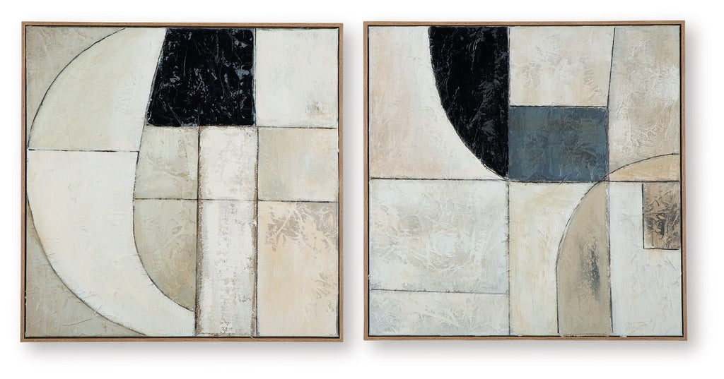 Bexlen - Wall Art Set (Set of 2) - Tan / Taupe / Black by Unique Piece Furniture