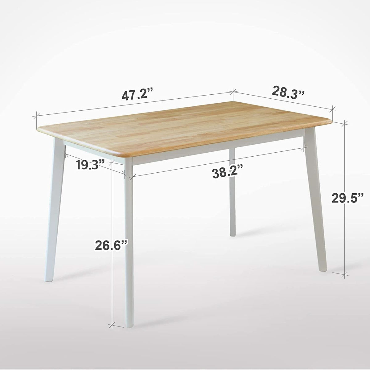 Mid Century Modern Solid Wood Rectangular Dining Table by ShipItFurniture