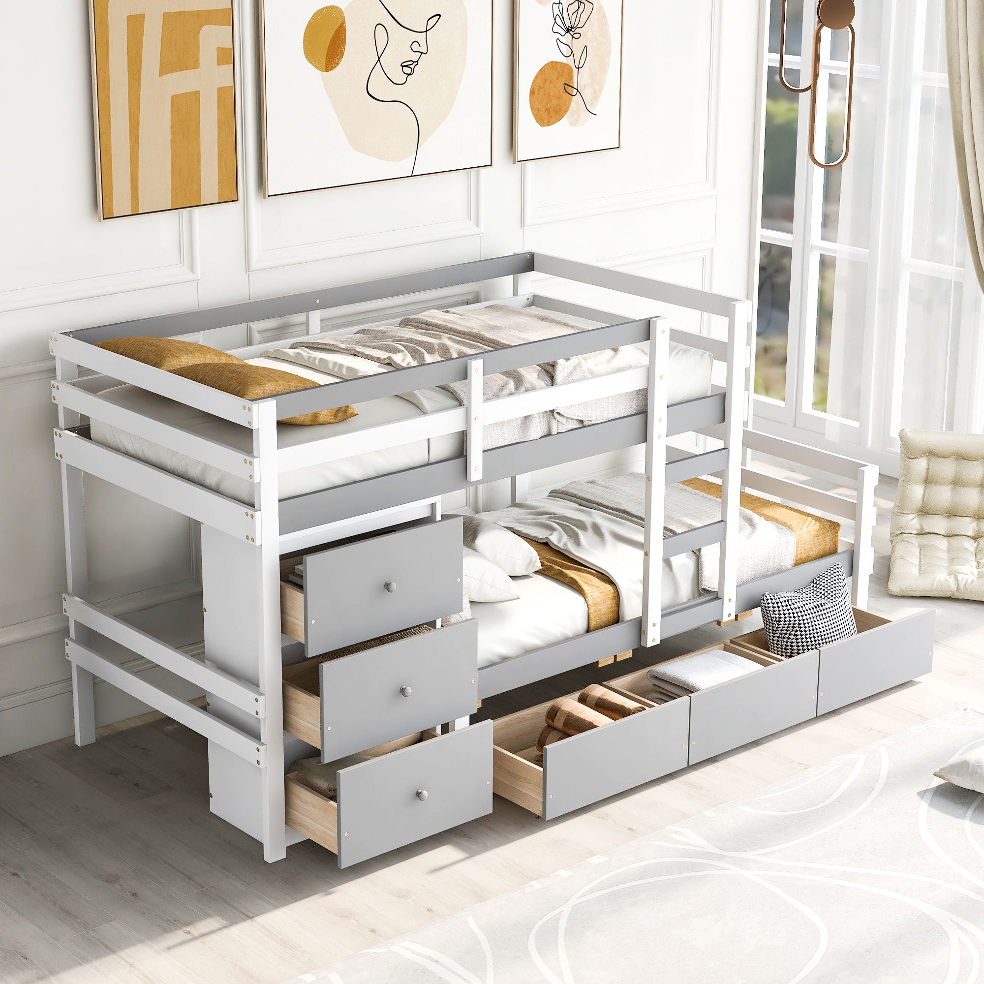 Loft Bunk Bed With Drawers And Ladder by Unique Piece Furniture