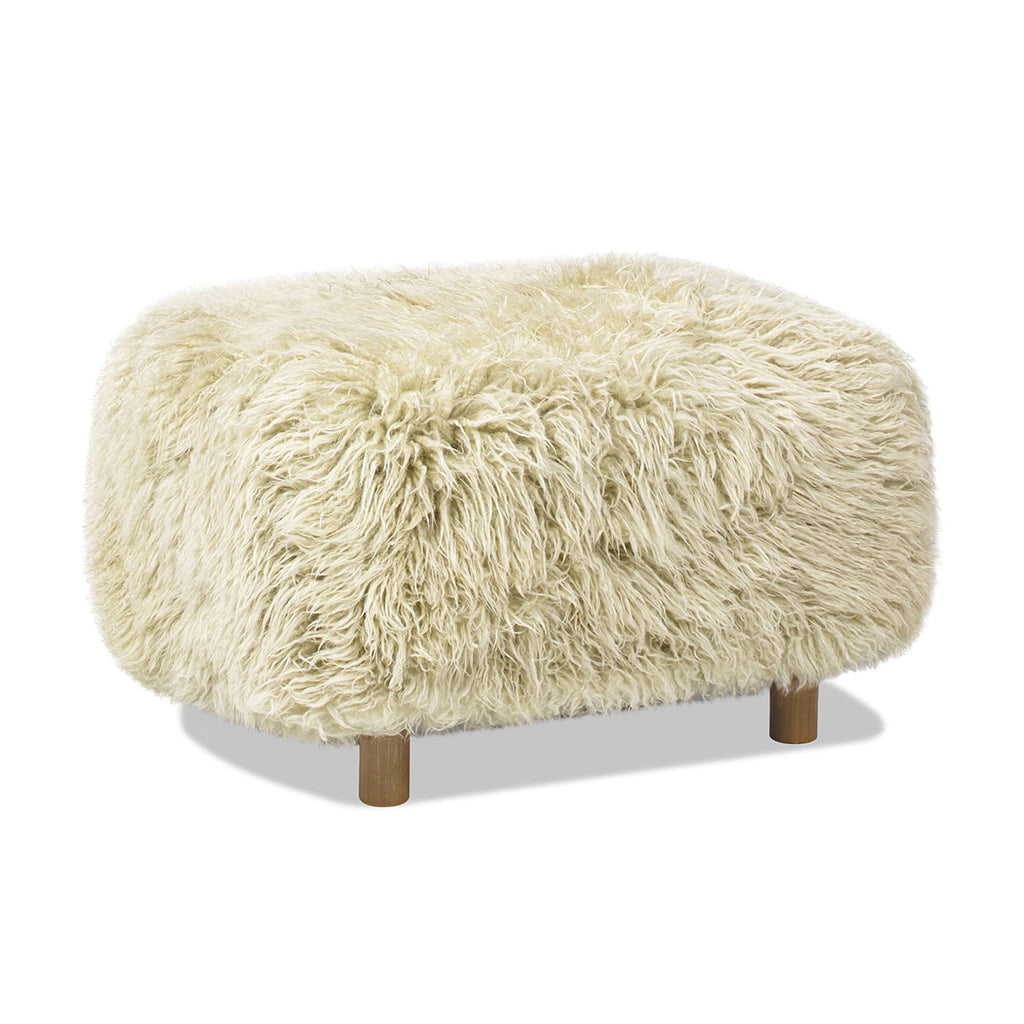 Enchante - New Zealand Sheepskin Rectangular Accent Ottoman - Taupe / Natural by Unique Piece Furniture