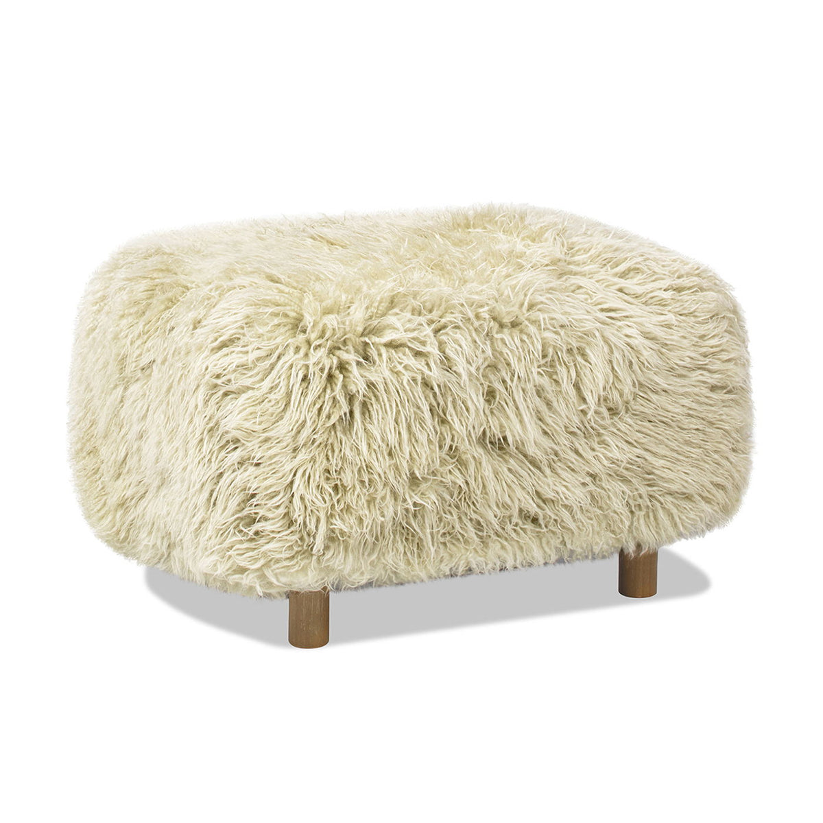 Enchante - New Zealand Sheepskin Rectangular Accent Ottoman - Taupe / Natural by Unique Piece Furniture