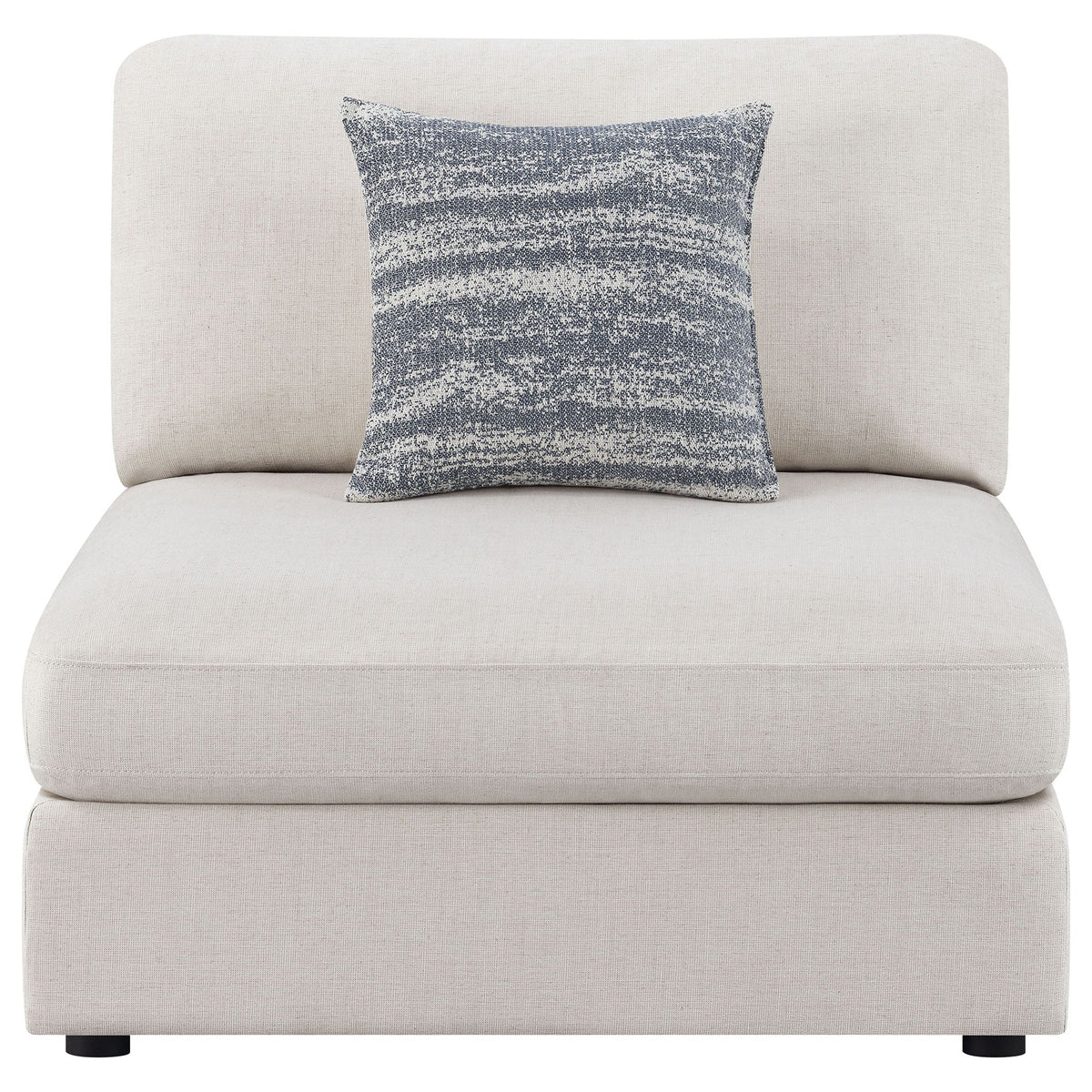 Serene Upholstered Armless Chair Beige by Unique Piece Furniture