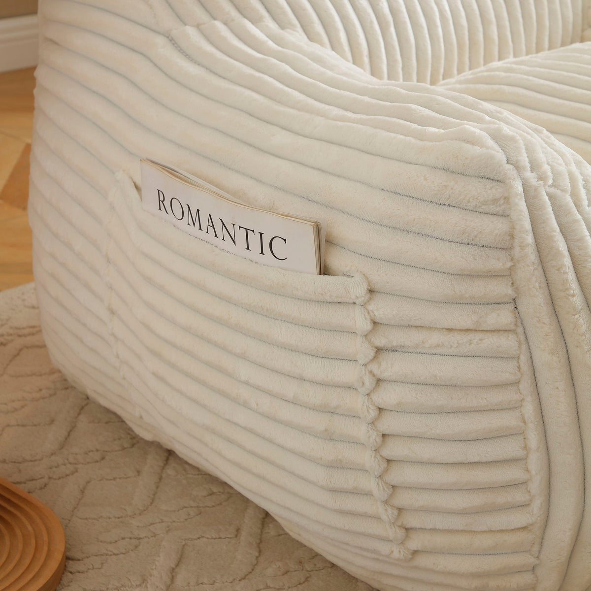 Giant Bean Bag Chair With Armrests And Footstool by Unique Piece Furniture