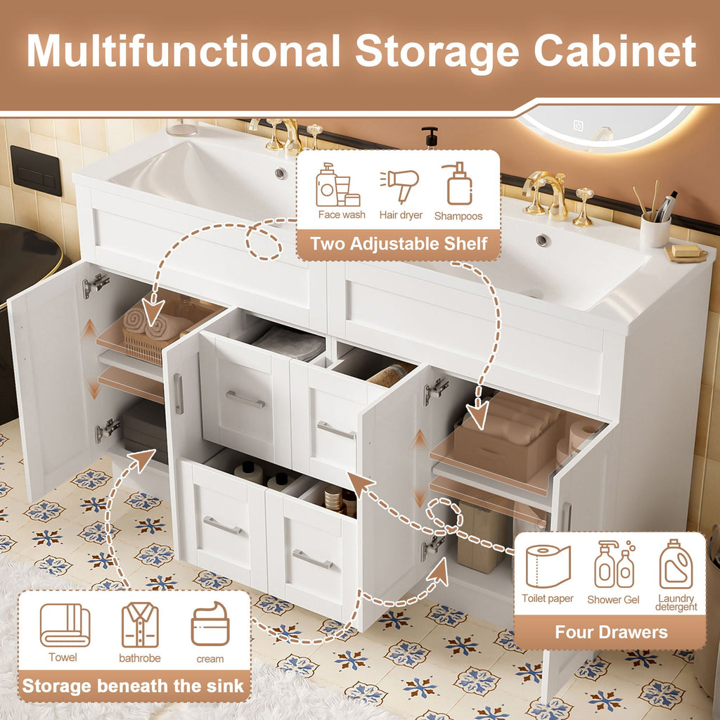 Bathroom Vanity With 2 Doors, 2 Drawers, Adjustable Shelf, Hidden Slides & Soft Close Hinges by Unique Piece Furniture