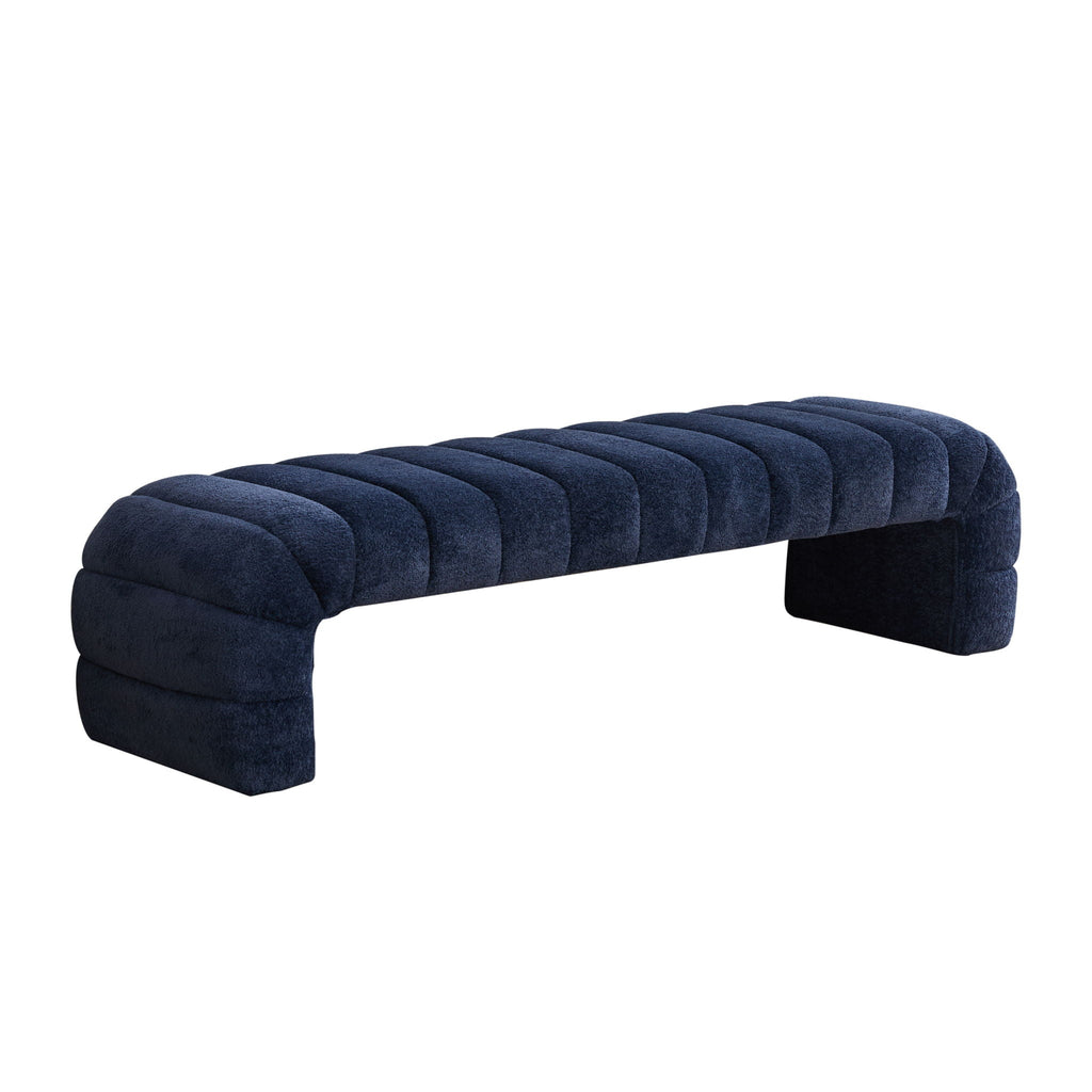 Modern Upholstered Armless Bed Bench With Channel Tufted Design by Unique Piece Furniture