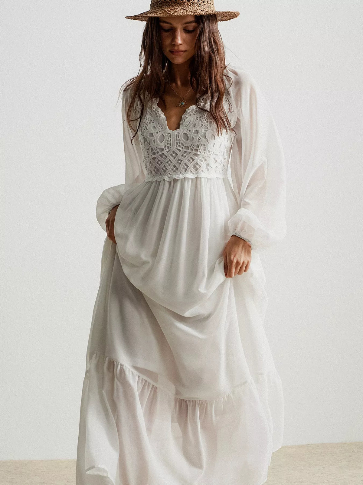 Boho Chic Crochet Lace Maxi Dress by Simply Love