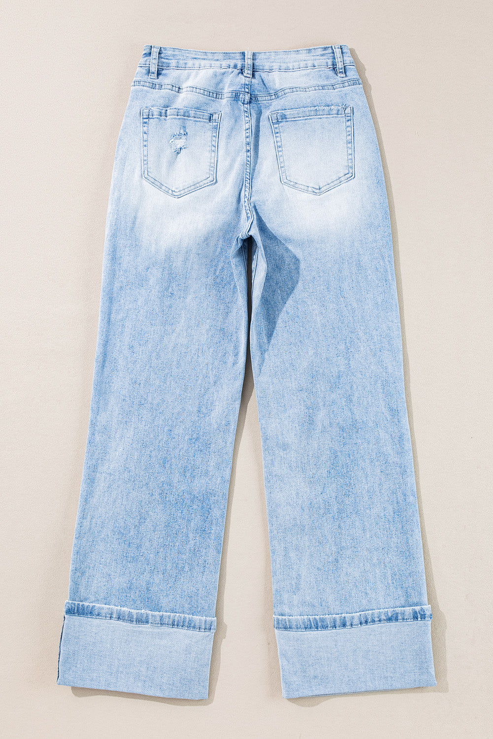 Beau Blue Light Wash Distressed Straight Jeans by Dear-Lover Dropshipping