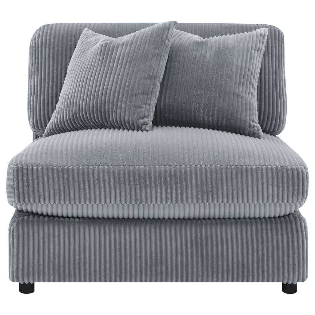 Blaine Upholstered Armless Chair Fog by Unique Piece Furniture