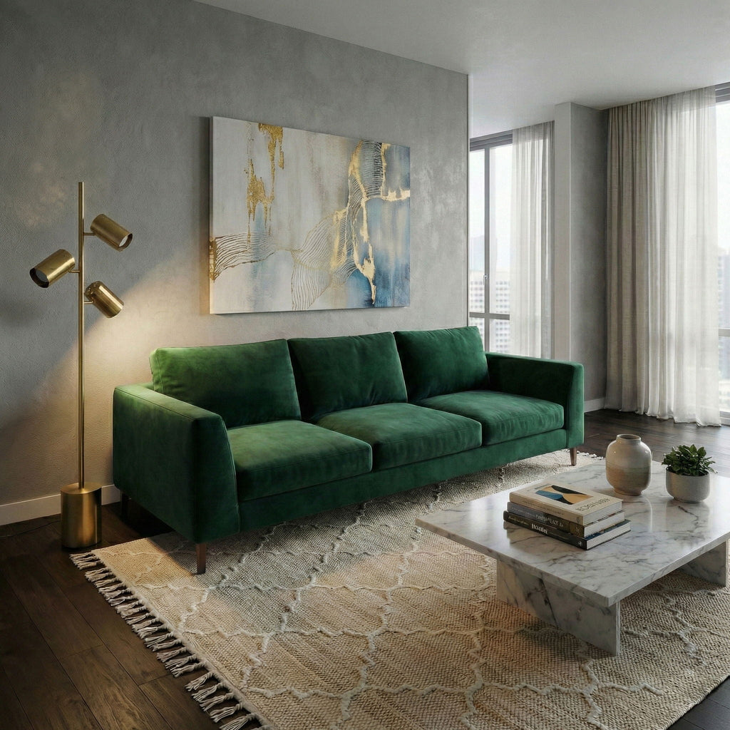 Harmony - Floor Lamp With Rotary Switch Triple Spots Block Base - Gold by Unique Piece Furniture