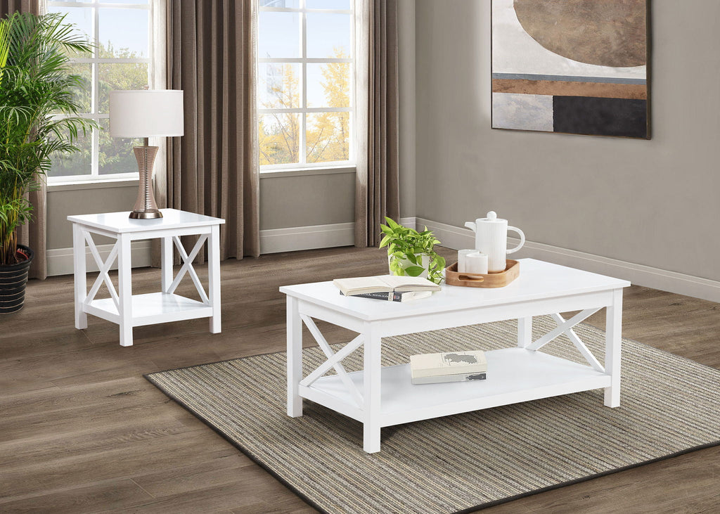 Skyview 2-piece Rectangular Lift Top Coffee Table Set White by Unique Piece Furniture
