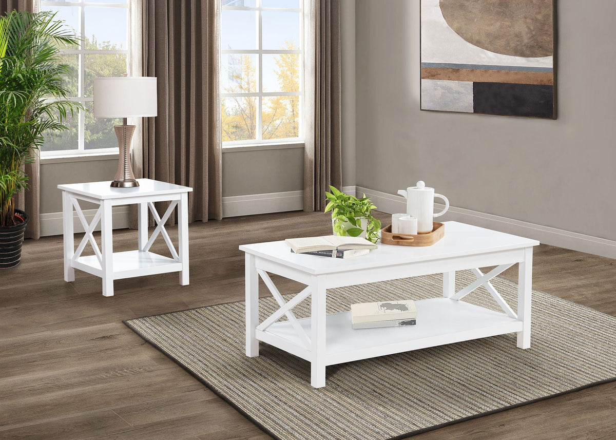 Skyview 2-piece Rectangular Lift Top Coffee Table Set White by Unique Piece Furniture