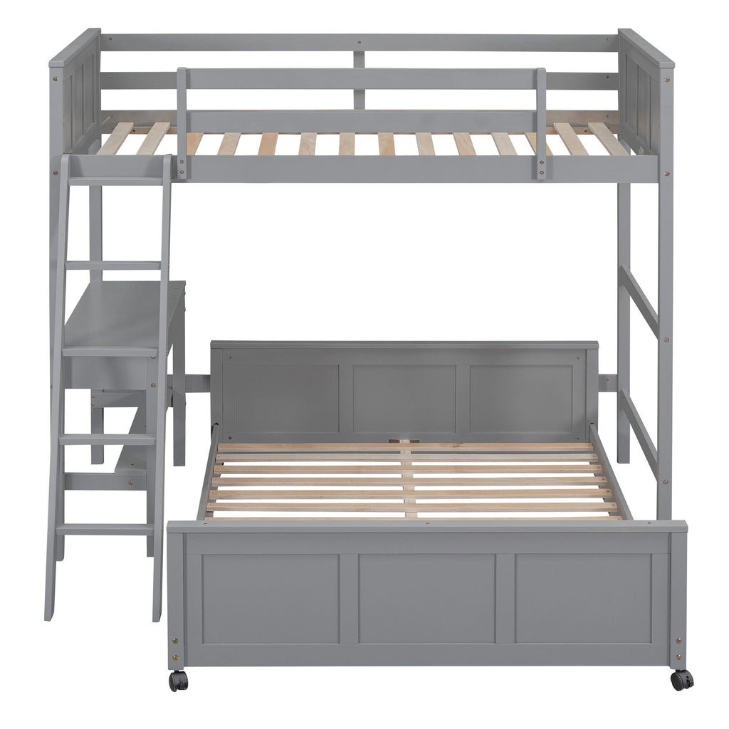 Full Over Full Bunk Bed With Desk by Unique Piece Furniture