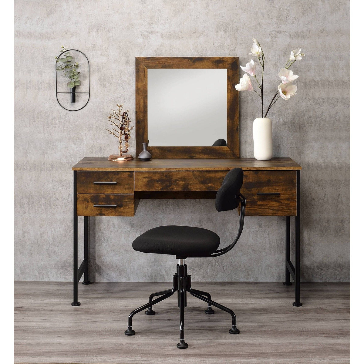 Juvanth - Rustic Vanity Desk Mirror - Oak by Unique Piece Furniture
