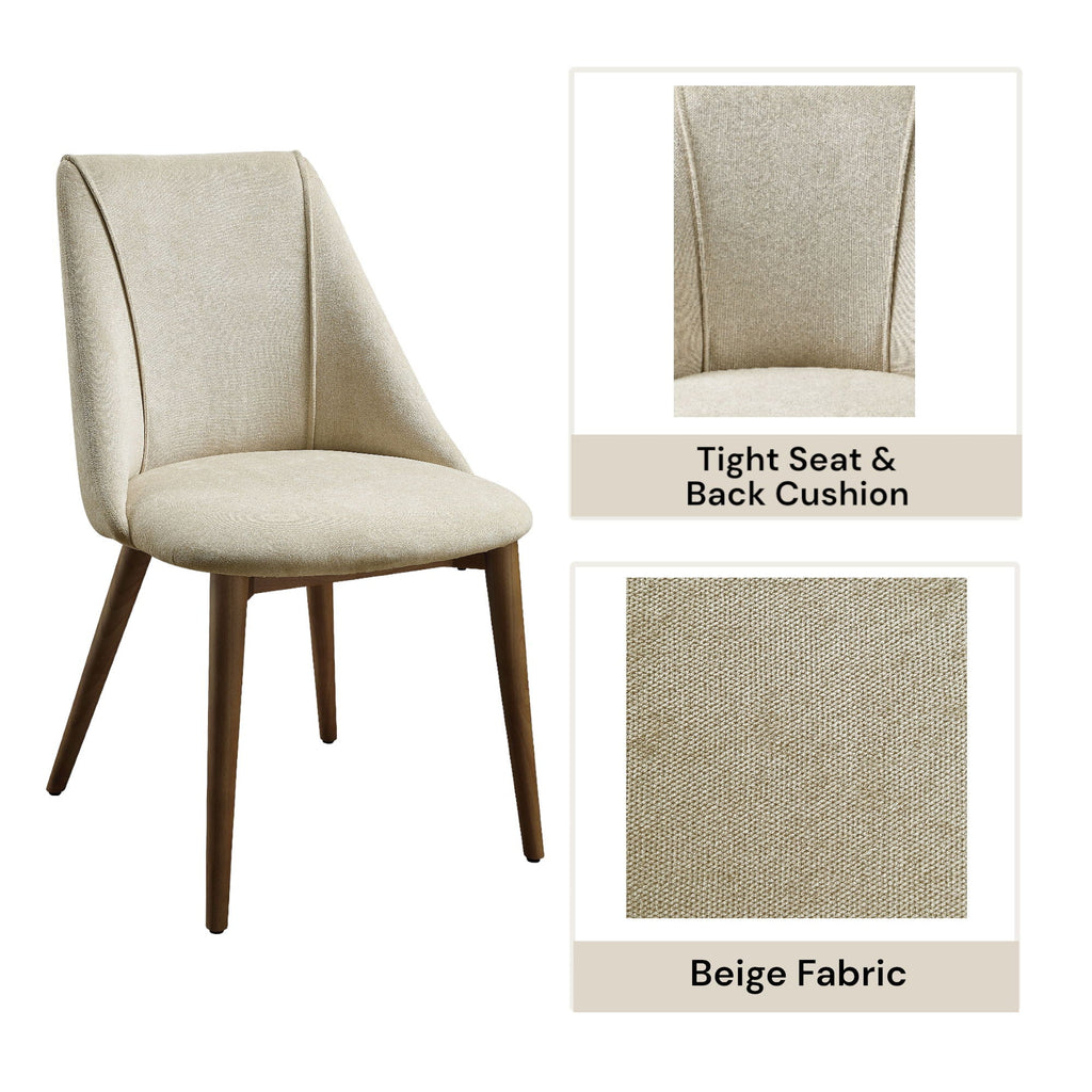 Willene - Polished Microfiber Side Chair (Set of 2) - Beige by Unique Piece Furniture