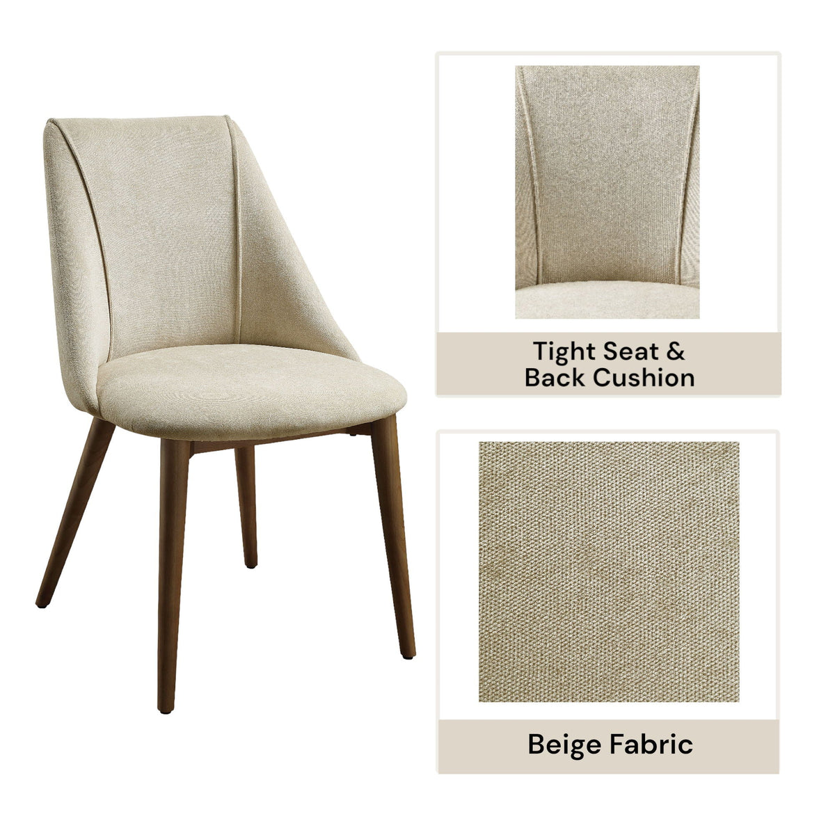 Willene - Polished Microfiber Side Chair (Set of 2) - Beige by Unique Piece Furniture