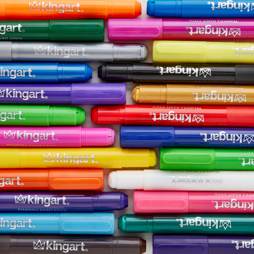 Tempera Paint Thin Sticks, 24 Colors by KINGART