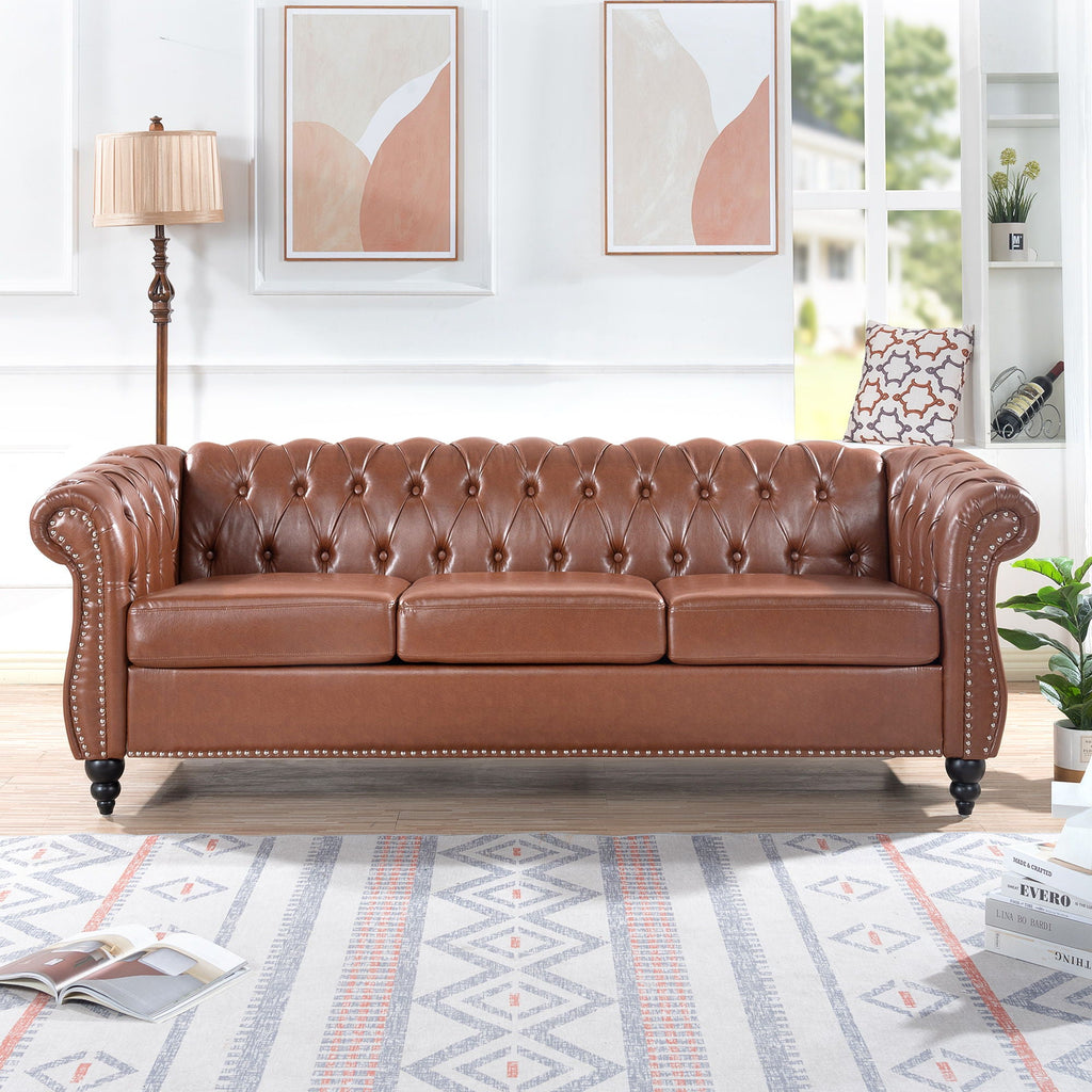 Rolled Arm Chesterfield 3 Seater Sofa by Unique Piece Furniture