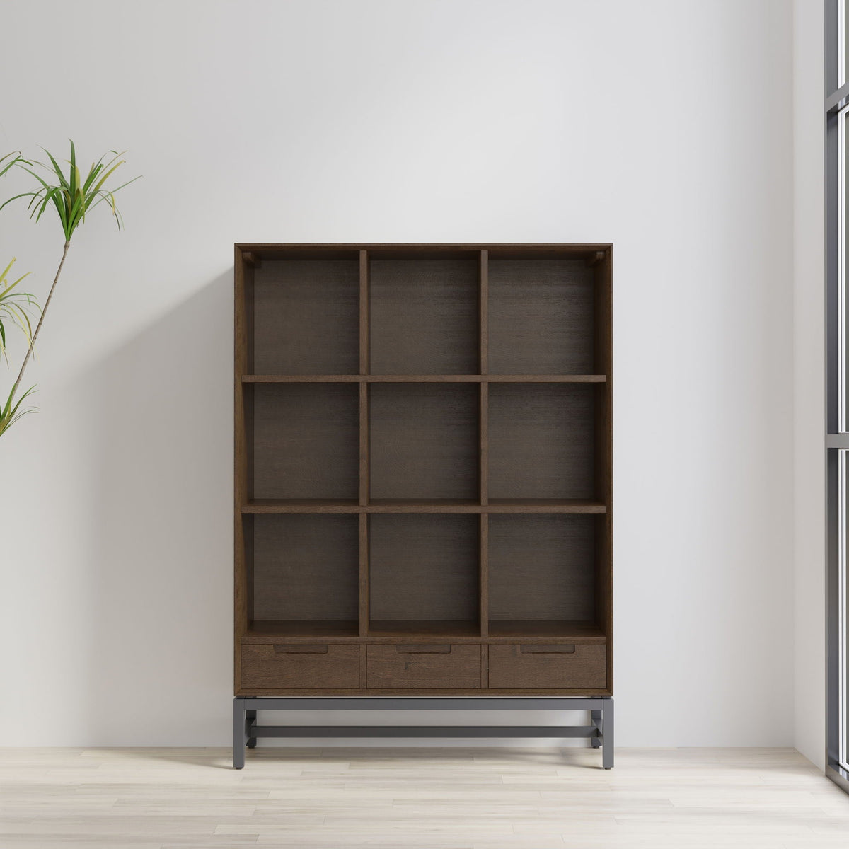Banting - 9 Cube Bookcase With Drawers - Walnut Brown by Unique Piece Furniture