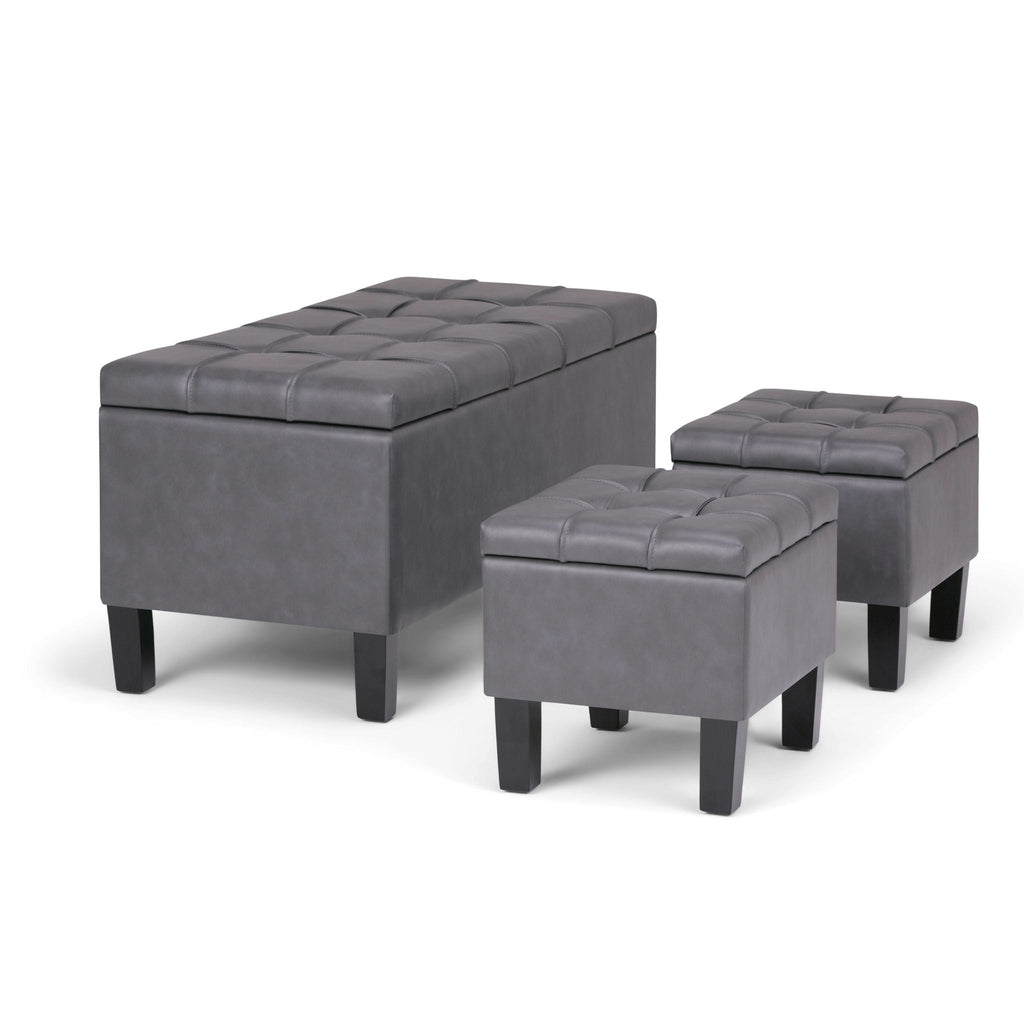Dover - 3 Piece Storage Ottoman Contemporary Design by Unique Piece Furniture