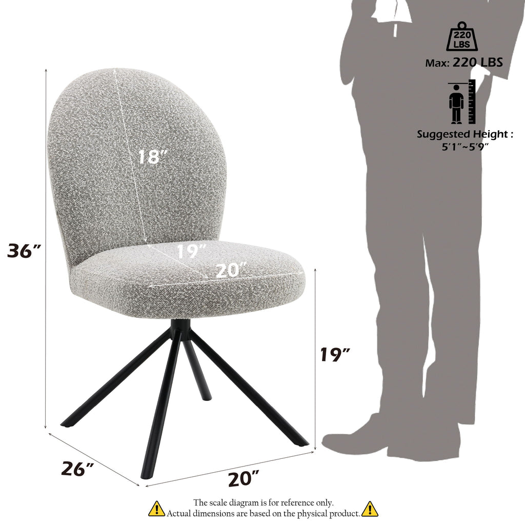 Side Chair With Swivel (Set of 2) - Gray by Unique Piece Furniture