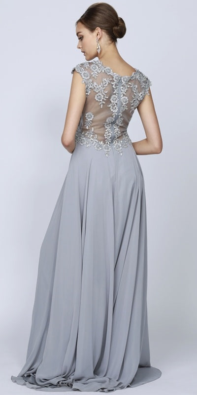Juliet 585 A-Line Gown Cap Sleeve Empire Waist Full Length by DiscountDressShop