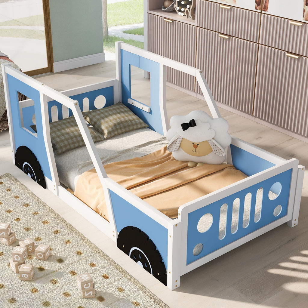 Classic Car Shaped Platform Bed With Wheels by Unique Piece Furniture