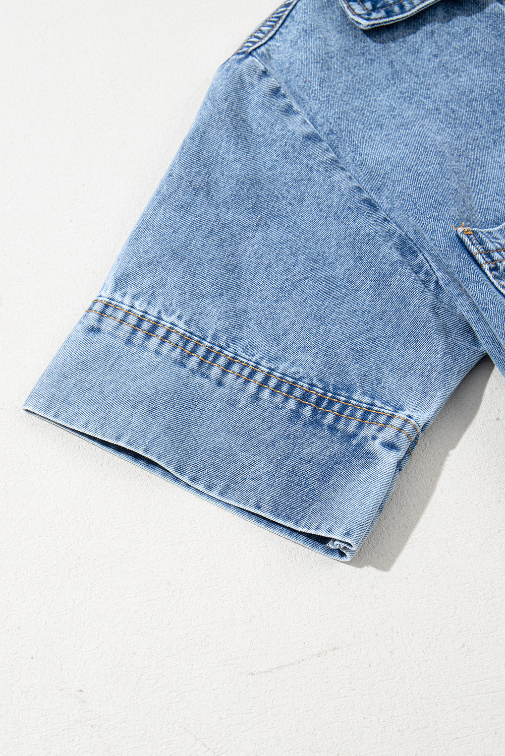 Blue Short Sleeve Collared Chest Pocket Denim Mini Dress by Wild and Free Boutique