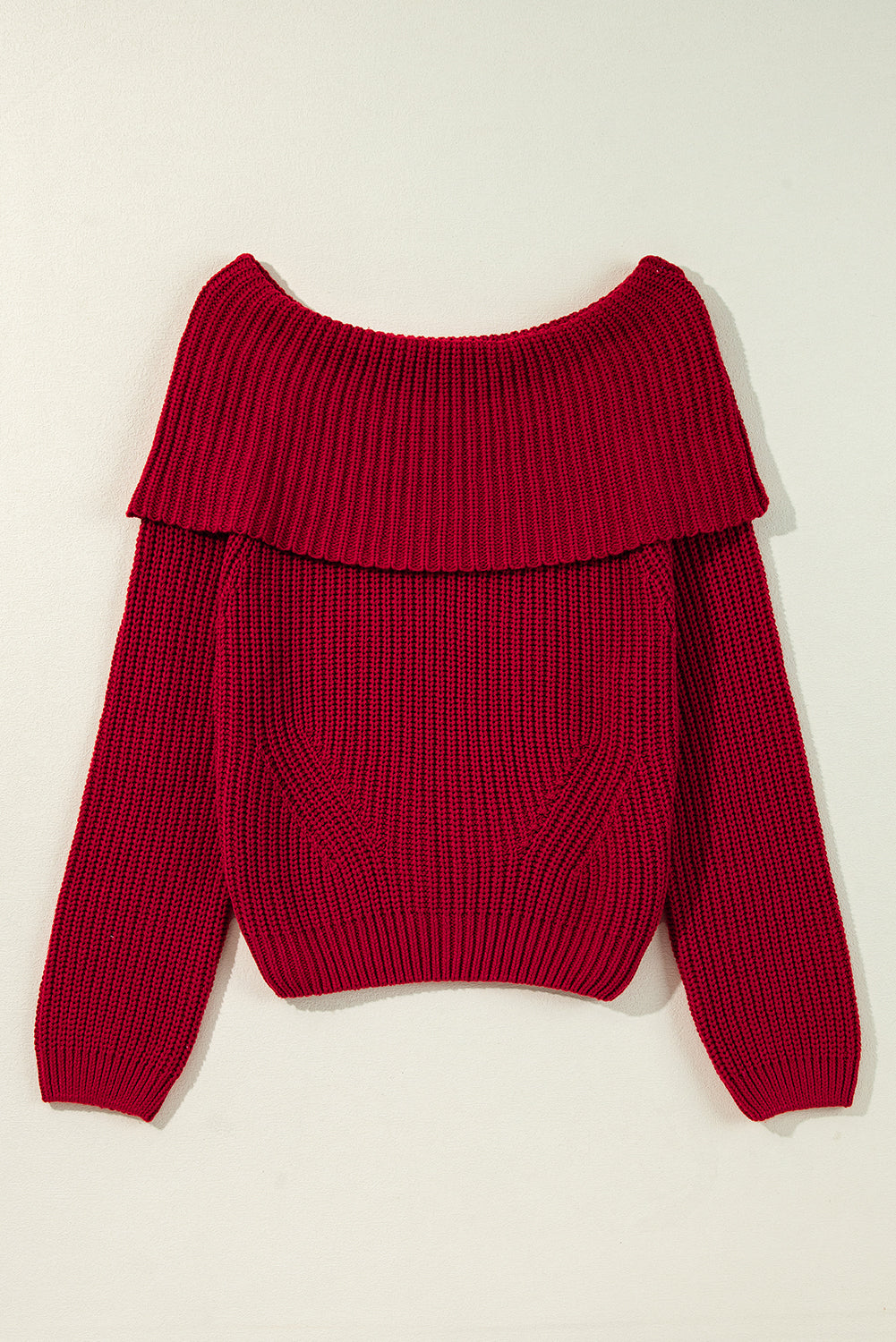 Racing Red Off-the-shoulder Knit Sweater by Dear-Lover Dropshipping