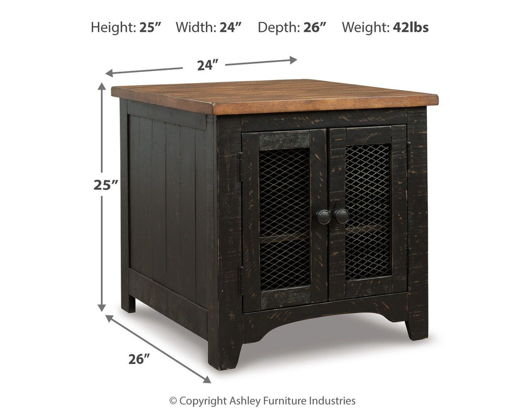 Valebeck - Rectangular End Table - Black / Brown by Unique Piece Furniture