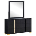 Marceline 6-drawer Dresser with Mirror Black by Unique Piece Furniture