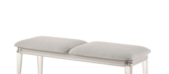 Laveda - Boucle Bench - Light Gray / White by Unique Piece Furniture