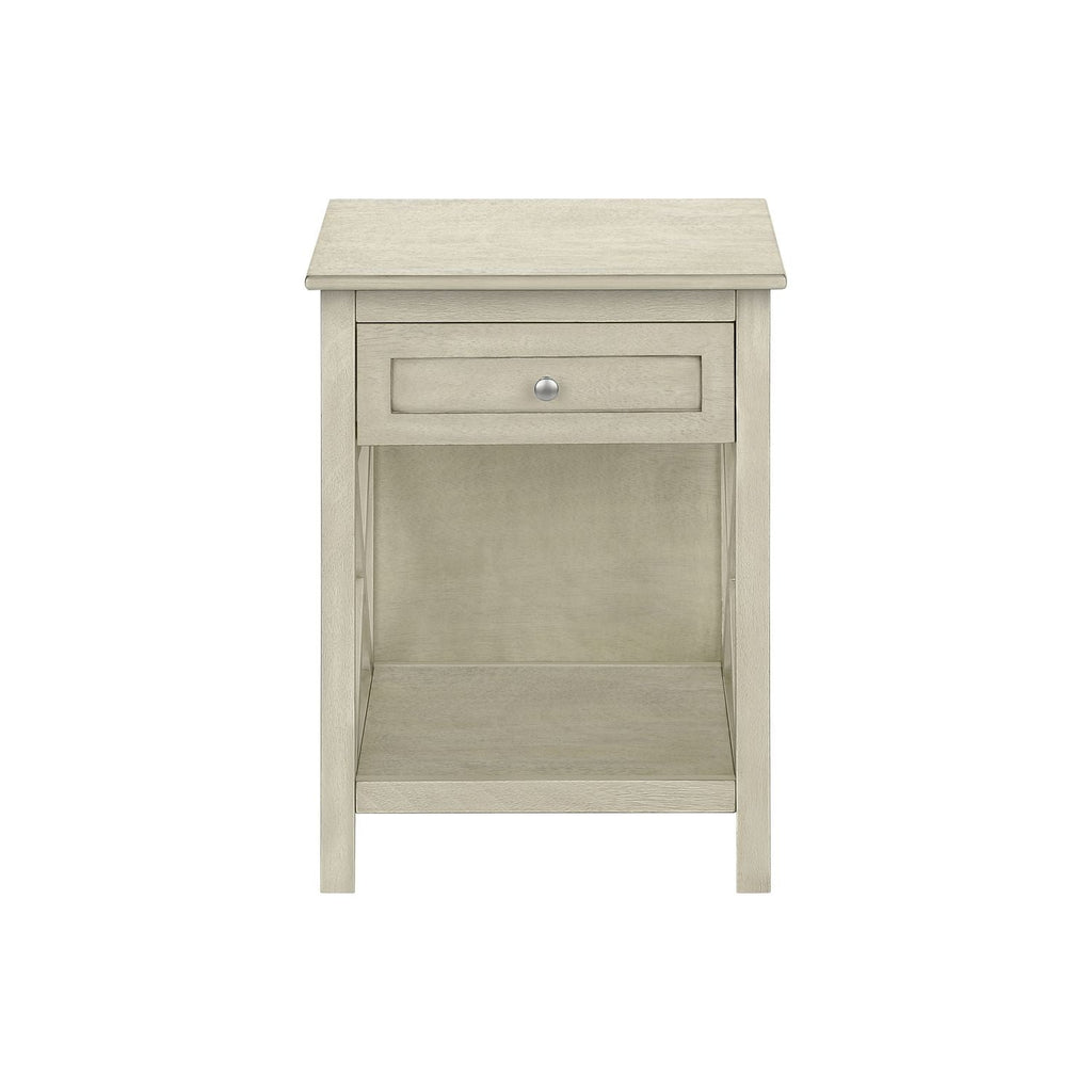Accent End Table, 2 Tier, Storage Drawer, Transitional Style by Unique Piece Furniture