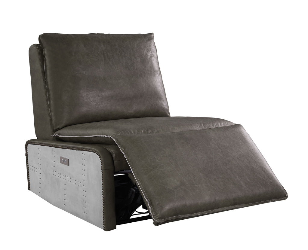 Metier - Power Motion Recliner - Gray / Aluminum by Unique Piece Furniture