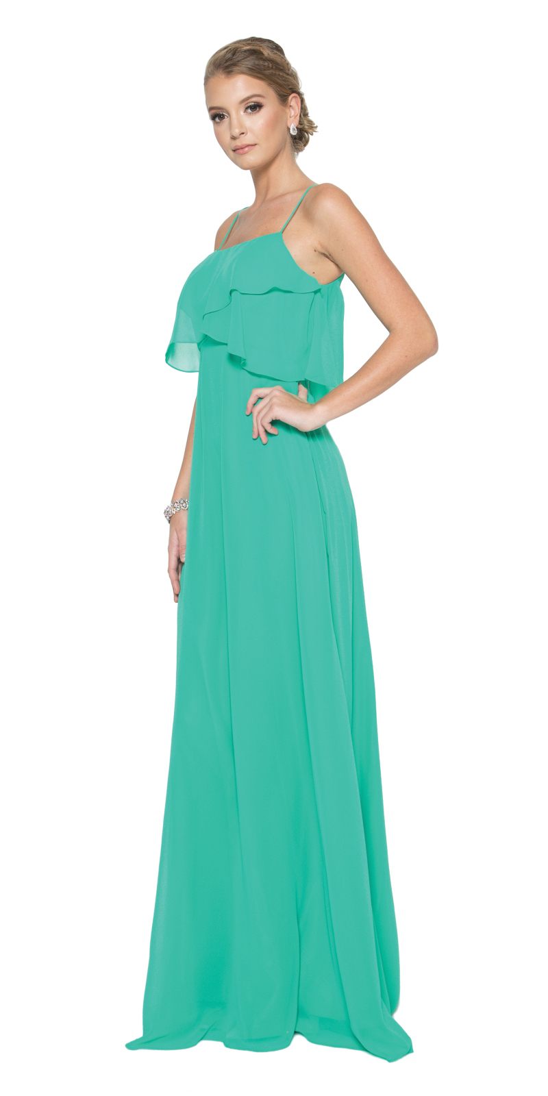 Juliet 591 Long Bridesmaid Dress Ruffled Bodice by DiscountDressShop